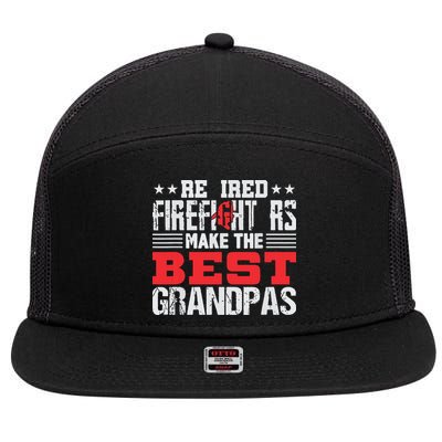 Retired Firefighter Grandpa Fireman Retirement Gift 7 Panel Mesh Trucker Snapback Hat