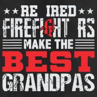 Retired Firefighter Grandpa Fireman Retirement Gift 7 Panel Mesh Trucker Snapback Hat