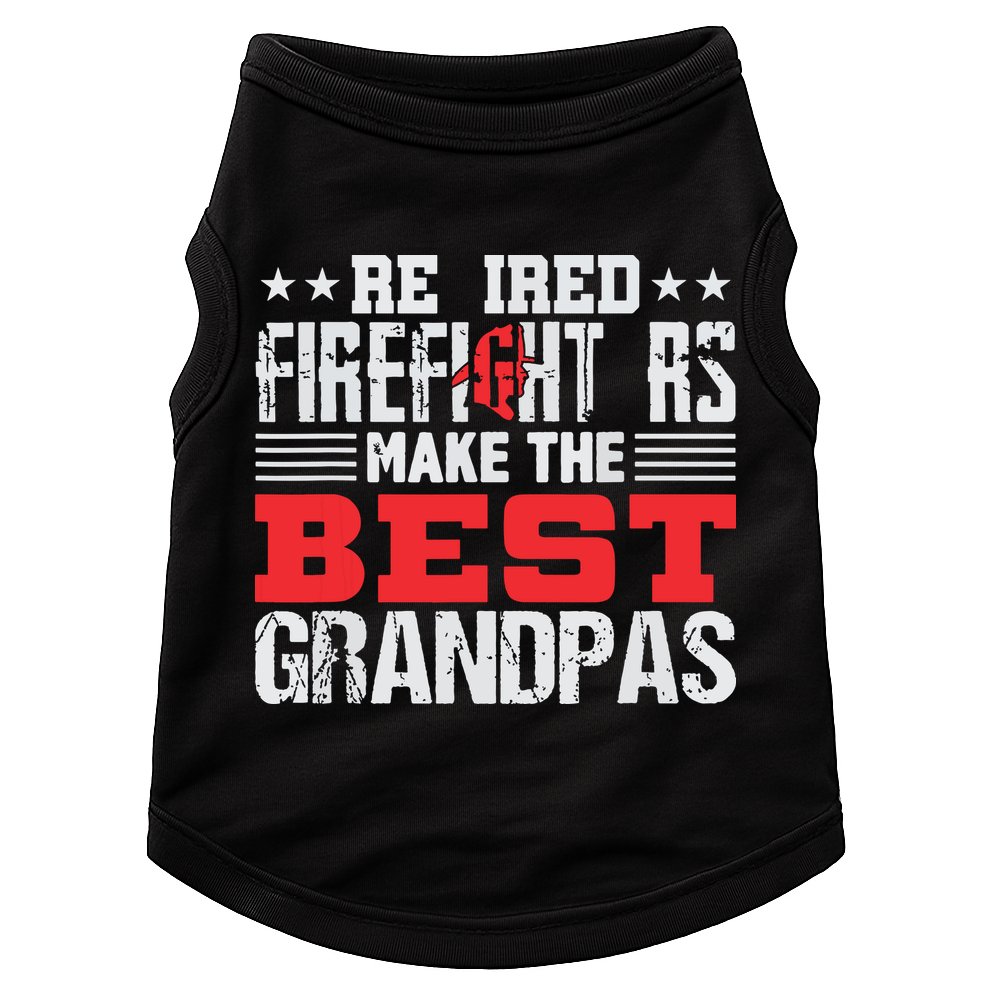Retired Firefighter Grandpa Fireman Retirement Gift Doggie Tank