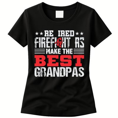 Retired Firefighter Grandpa Fireman Retirement Gift Womens T-Shirt