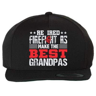 Retired Firefighter Grandpa Fireman Retirement Gift Wool Snapback Cap
