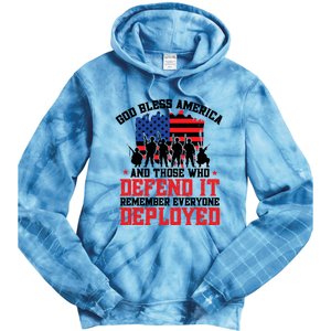 Red Friday God Bless America Military Veteran Gift Tie Dye Hoodie