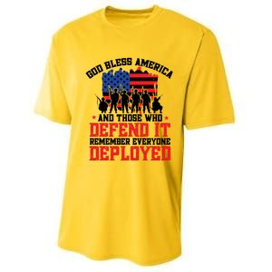 Red Friday God Bless America Military Veteran Gift Performance Sprint T-Shirt