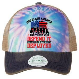 Red Friday God Bless America Military Veteran Gift Legacy Tie Dye Trucker Hat