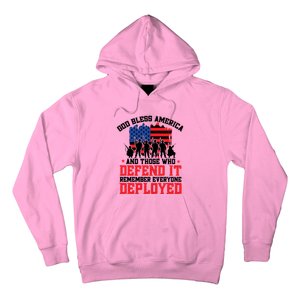 Red Friday God Bless America Military Veteran Gift Hoodie