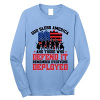 Red Friday God Bless America Military Veteran Gift Long Sleeve Shirt