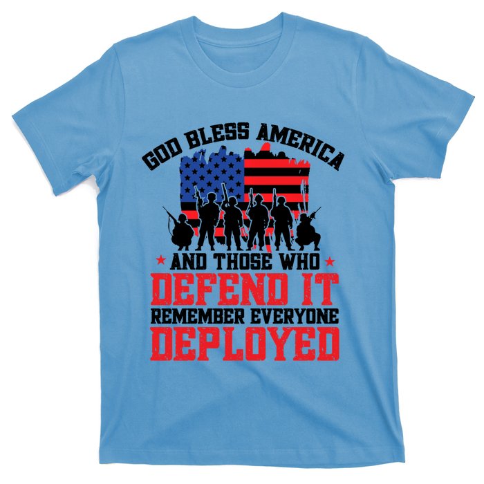 Red Friday God Bless America Military Veteran Gift T-Shirt