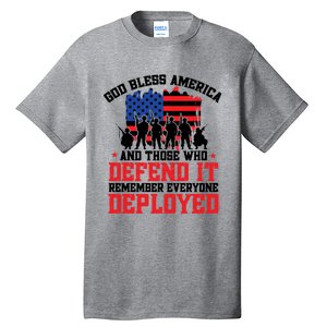 Red Friday God Bless America Military Veteran Gift Tall T-Shirt