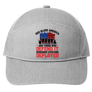 Red Friday God Bless America Military Veteran Gift 7-Panel Snapback Hat