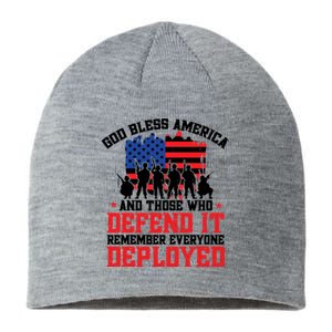 Red Friday God Bless America Military Veteran Gift Sustainable Beanie