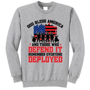 Red Friday God Bless America Military Veteran Gift Tall Sweatshirt