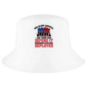 Red Friday God Bless America Military Veteran Gift Cool Comfort Performance Bucket Hat