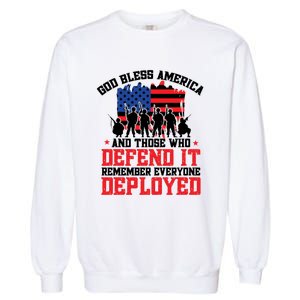 Red Friday God Bless America Military Veteran Gift Garment-Dyed Sweatshirt