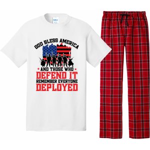 Red Friday God Bless America Military Veteran Gift Pajama Set