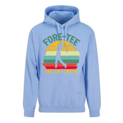 Retro Funny Golf 40th Birthday Foretee And Still On Par Gift Unisex Surf Hoodie