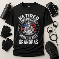 Retired Firefighter Grandpa Fireman Retirement Cooling Performance Crew T-Shirt
