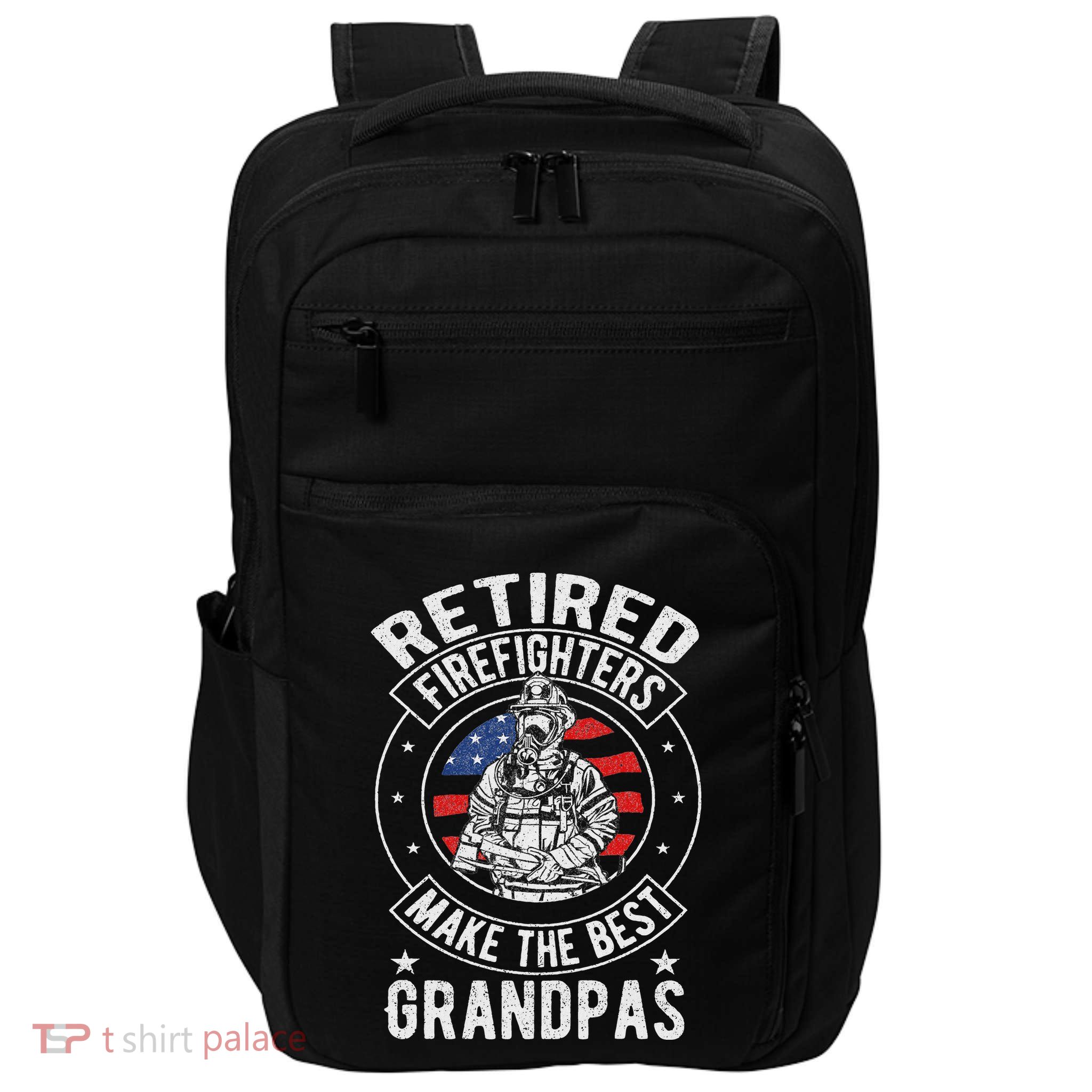 Retired Firefighter Grandpa Fireman Retirement Impact Tech Backpack