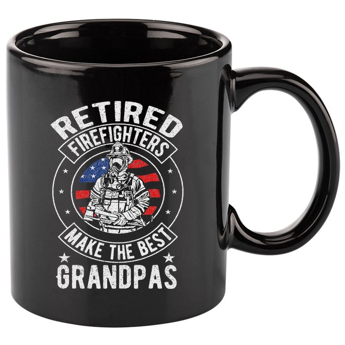 Retired Firefighter Grandpa Fireman Retirement 11oz C Handle Ceramic Mug