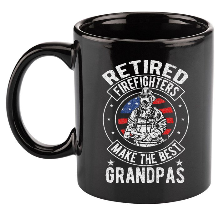 Retired Firefighter Grandpa Fireman Retirement 11oz C Handle Ceramic Mug