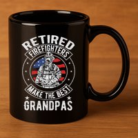 Retired Firefighter Grandpa Fireman Retirement 11oz C Handle Ceramic Mug