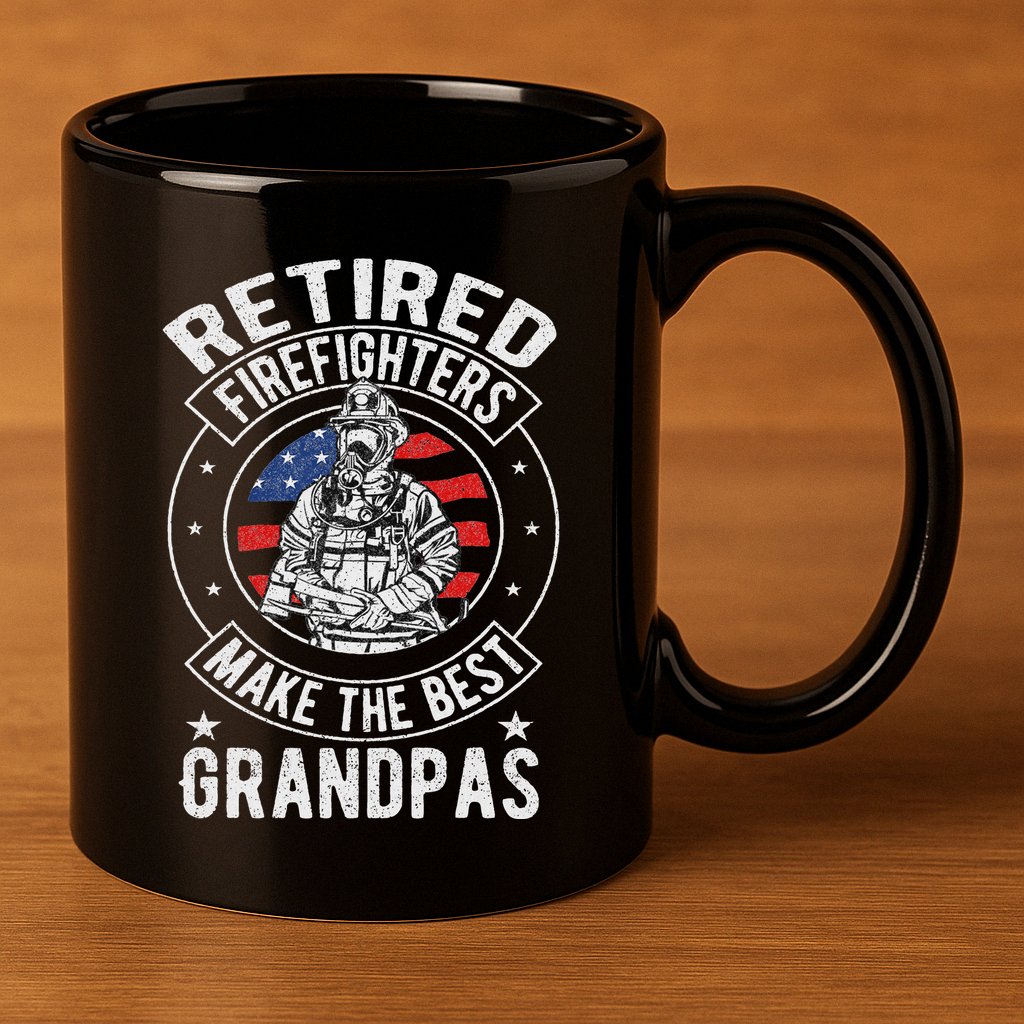 Retired Firefighter Grandpa Fireman Retirement 11oz C Handle Ceramic Mug