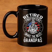 Retired Firefighter Grandpa Fireman Retirement 11oz C Handle Ceramic Mug