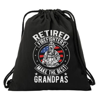 Retired Firefighter Grandpa Fireman Retirement Drawstring Bag