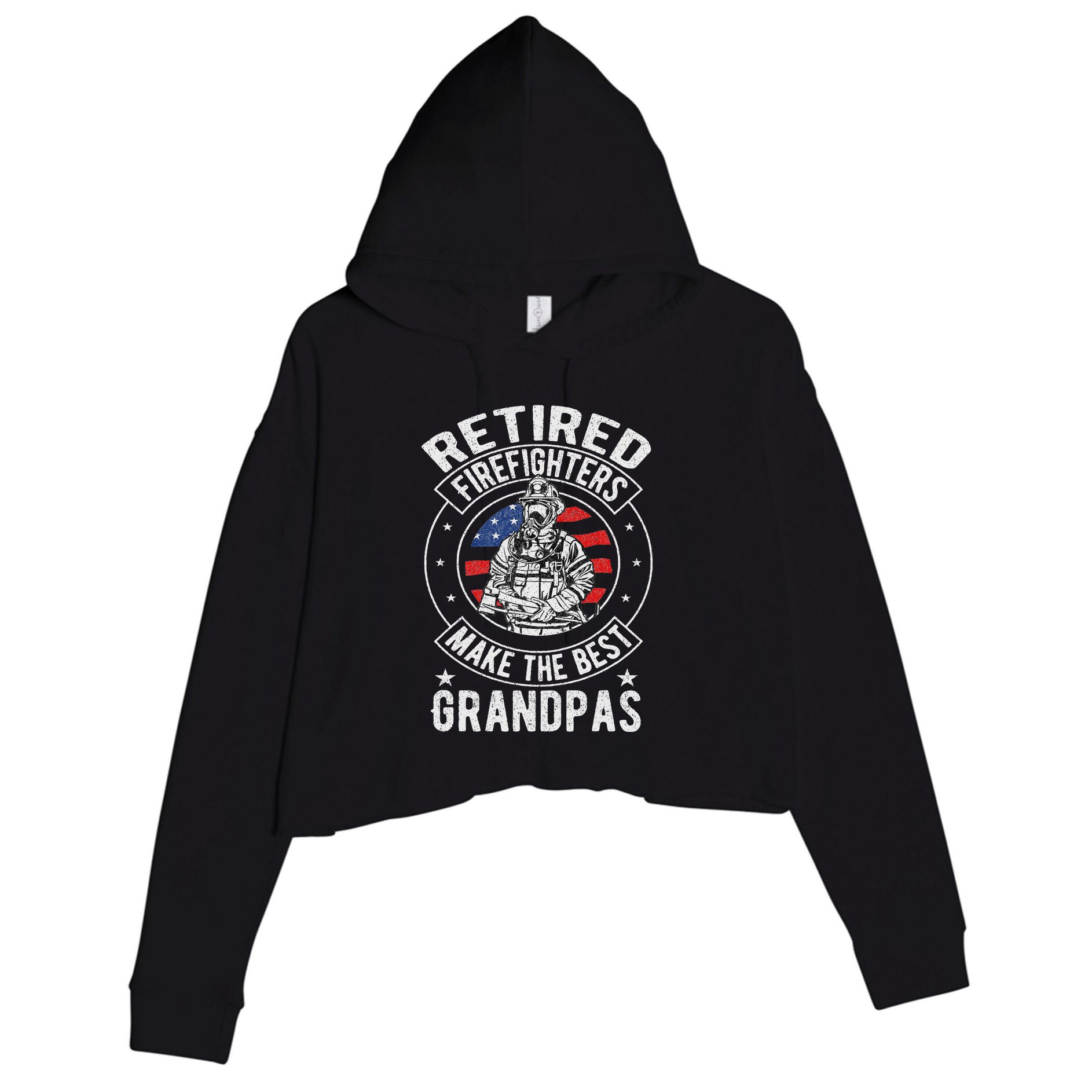 Retired Firefighter Grandpa Fireman Retirement Crop Fleece Hoodie