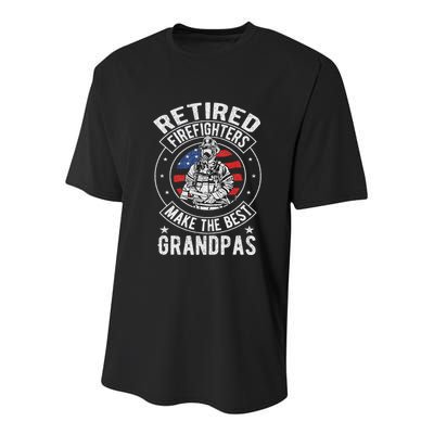 Retired Firefighter Grandpa Fireman Retirement Youth Performance Sprint T-Shirt