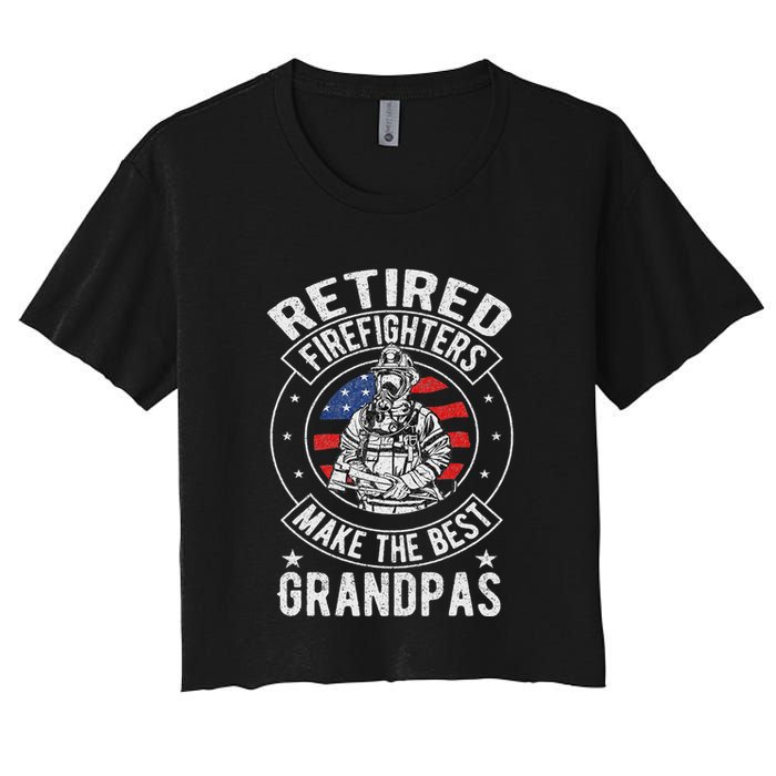 Retired Firefighter Grandpa Fireman Retirement Women's Crop Top Tee