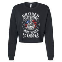 Retired Firefighter Grandpa Fireman Retirement Cropped Pullover Crew