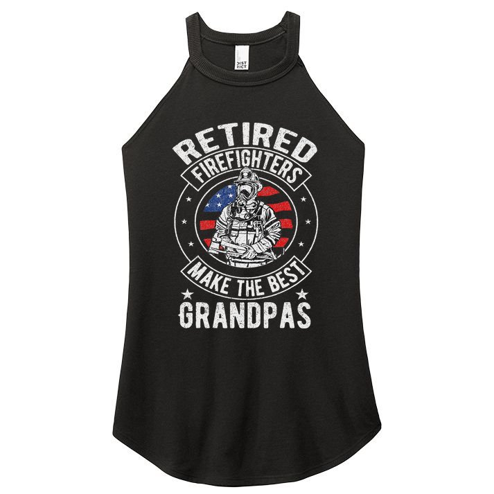 Retired Firefighter Grandpa Fireman Retirement Women's Perfect Tri Rocker Tank