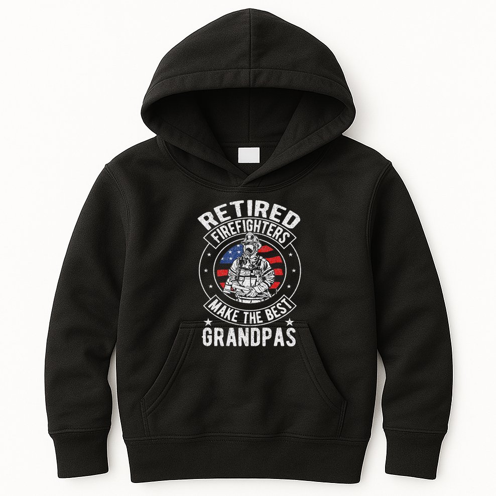 Retired Firefighter Grandpa Fireman Retirement Kids Hoodie