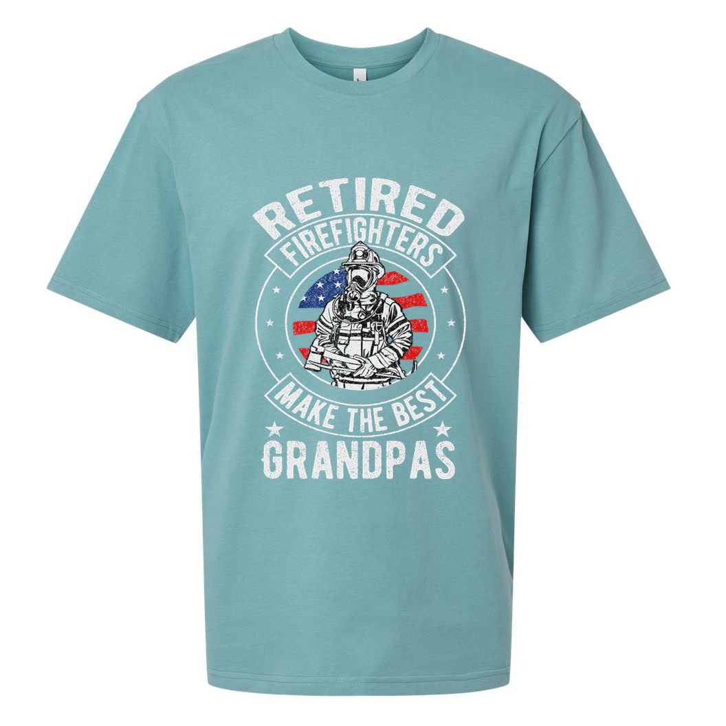 Retired Firefighter Grandpa Fireman Retirement Sueded Cloud Jersey T-Shirt