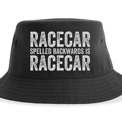 Racecar For Gift Mechanic Fast Race Car Racing Funny Sustainable Bucket Hat
