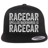 Racecar For Gift Mechanic Fast Race Car Racing Funny Flat Bill Trucker Hat