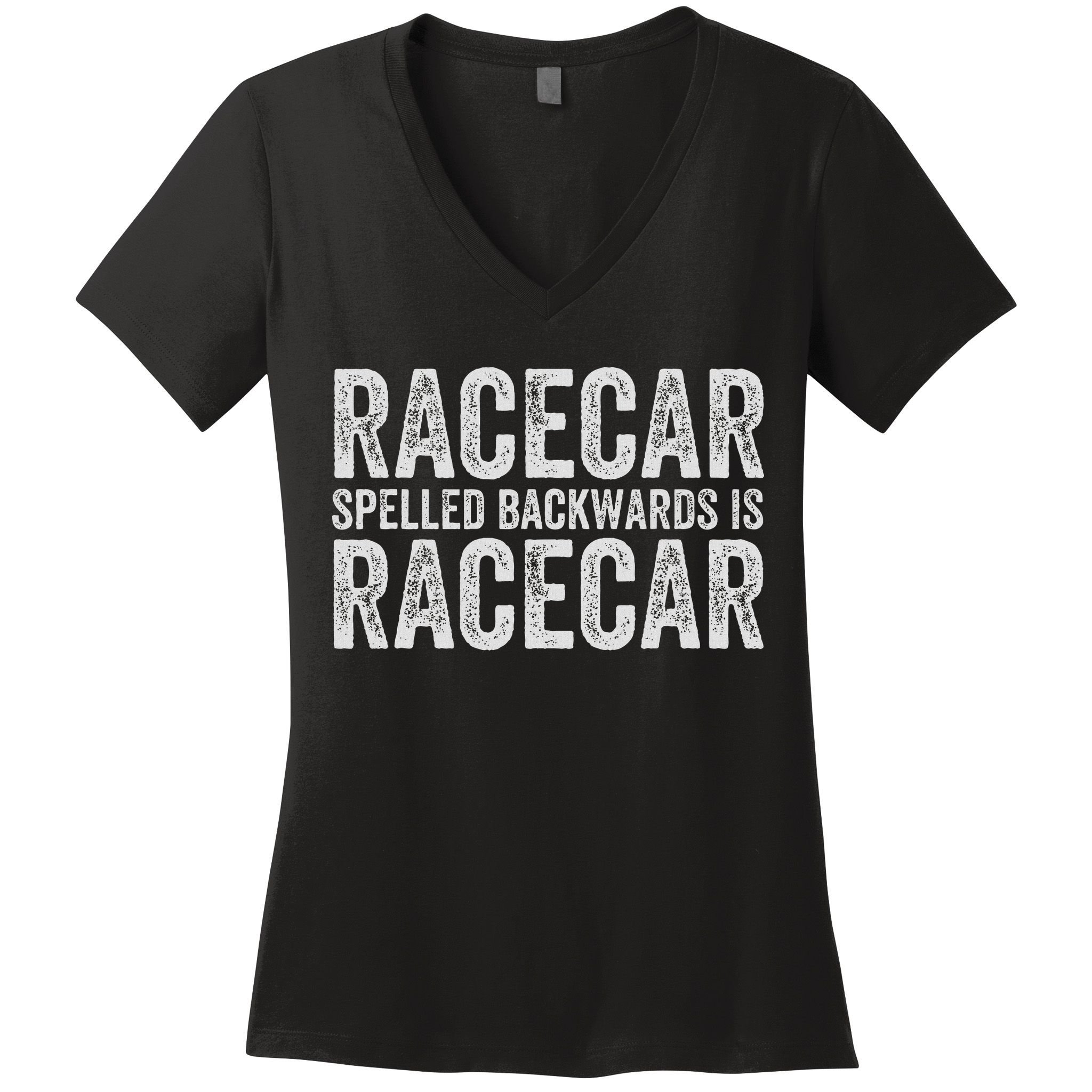 Racecar For Gift Mechanic Fast Race Car Racing Funny Women's V-Neck T-Shirt