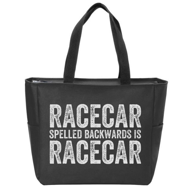 Racecar For Gift Mechanic Fast Race Car Racing Funny Zip Tote Bag