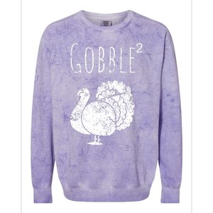 Retro Funny Gobble Squared Turkey Day Math Thanksgiving Joke Colorblast Crewneck Sweatshirt