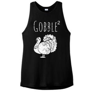 Retro Funny Gobble Squared Turkey Day Math Thanksgiving Joke Ladies PosiCharge Tri-Blend Wicking Tank