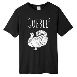 Retro Funny Gobble Squared Turkey Day Math Thanksgiving Joke Tall Fusion ChromaSoft Performance T-Shirt