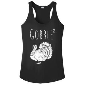 Retro Funny Gobble Squared Turkey Day Math Thanksgiving Joke Ladies PosiCharge Competitor Racerback Tank