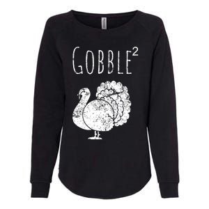 Retro Funny Gobble Squared Turkey Day Math Thanksgiving Joke Womens California Wash Sweatshirt