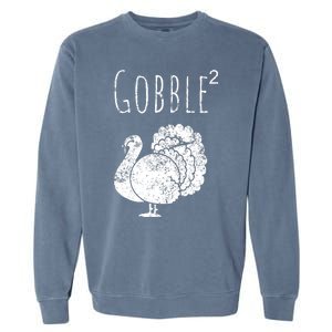 Retro Funny Gobble Squared Turkey Day Math Thanksgiving Joke Garment-Dyed Sweatshirt