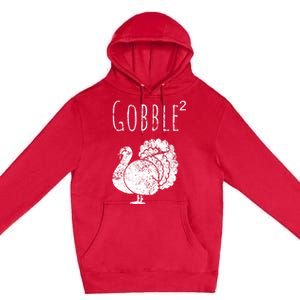 Retro Funny Gobble Squared Turkey Day Math Thanksgiving Joke Premium Pullover Hoodie