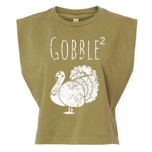 Retro Funny Gobble Squared Turkey Day Math Thanksgiving Joke Garment-Dyed Women's Muscle Tee