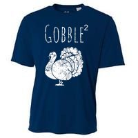 Retro Funny Gobble Squared Turkey Day Math Thanksgiving Joke Cooling Performance Crew T-Shirt