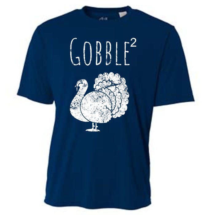 Retro Funny Gobble Squared Turkey Day Math Thanksgiving Joke Cooling Performance Crew T-Shirt