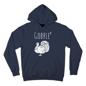 Retro Funny Gobble Squared Turkey Day Math Thanksgiving Joke Hoodie