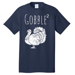 Retro Funny Gobble Squared Turkey Day Math Thanksgiving Joke Tall T-Shirt